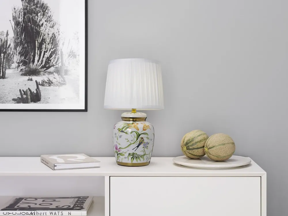 Hot Cottex Klassisk grön 44cm bordslampa Vit