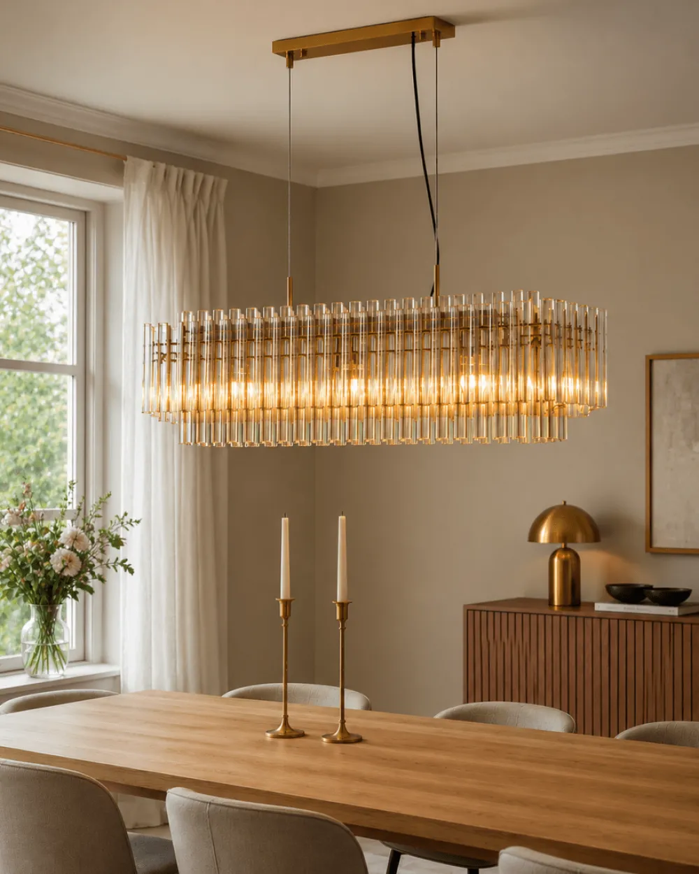 Sale Lampan Lancaster 105cm taklampa Mässing/amber