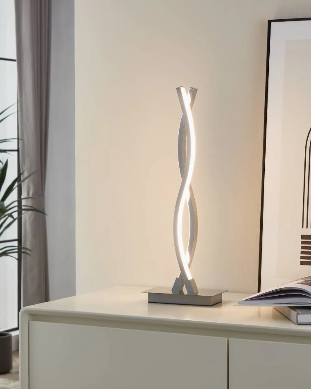 New Eglo Lasana 46cm bordslampa Krom
