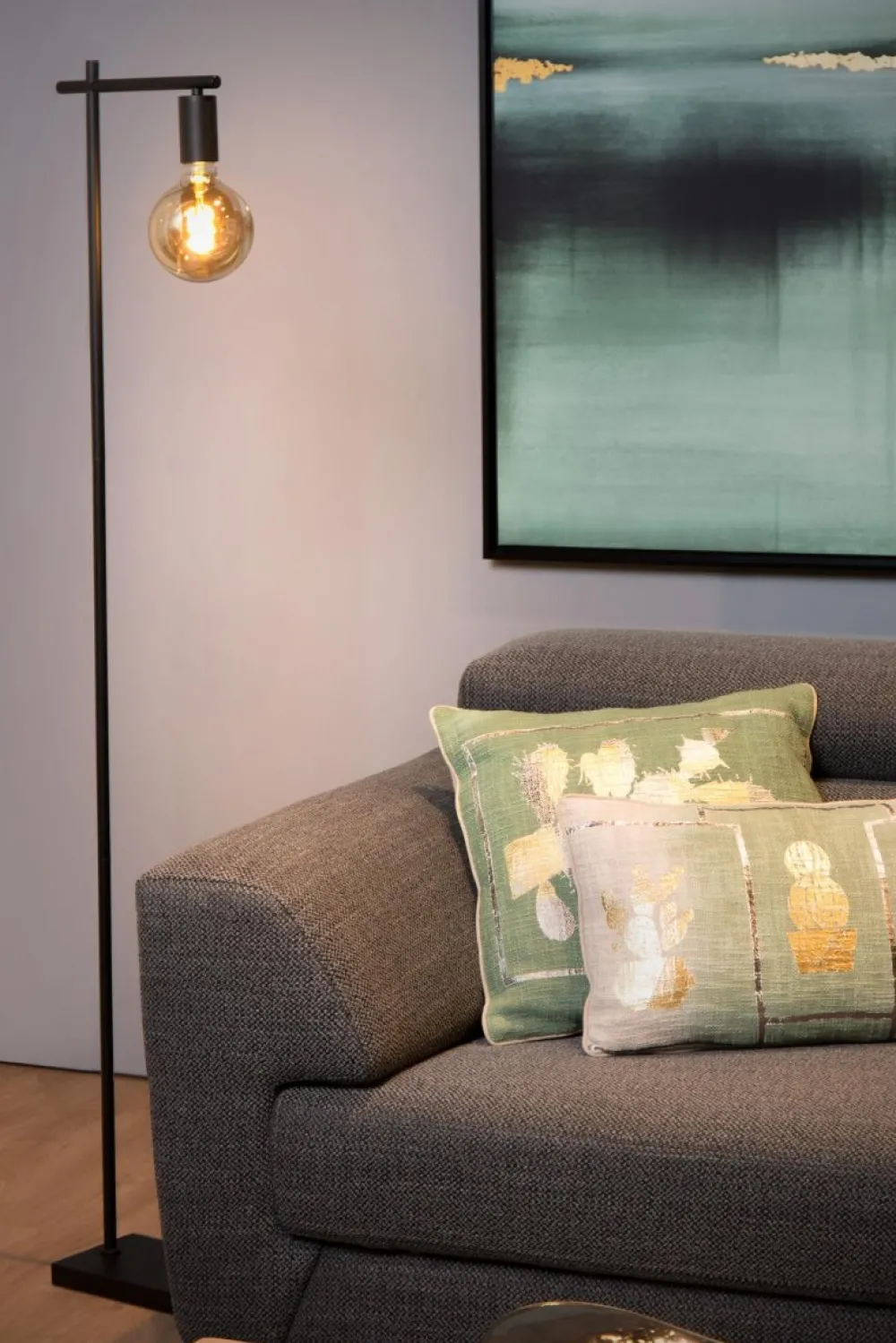 Clearance Lucide Leanne golvlampa Svart