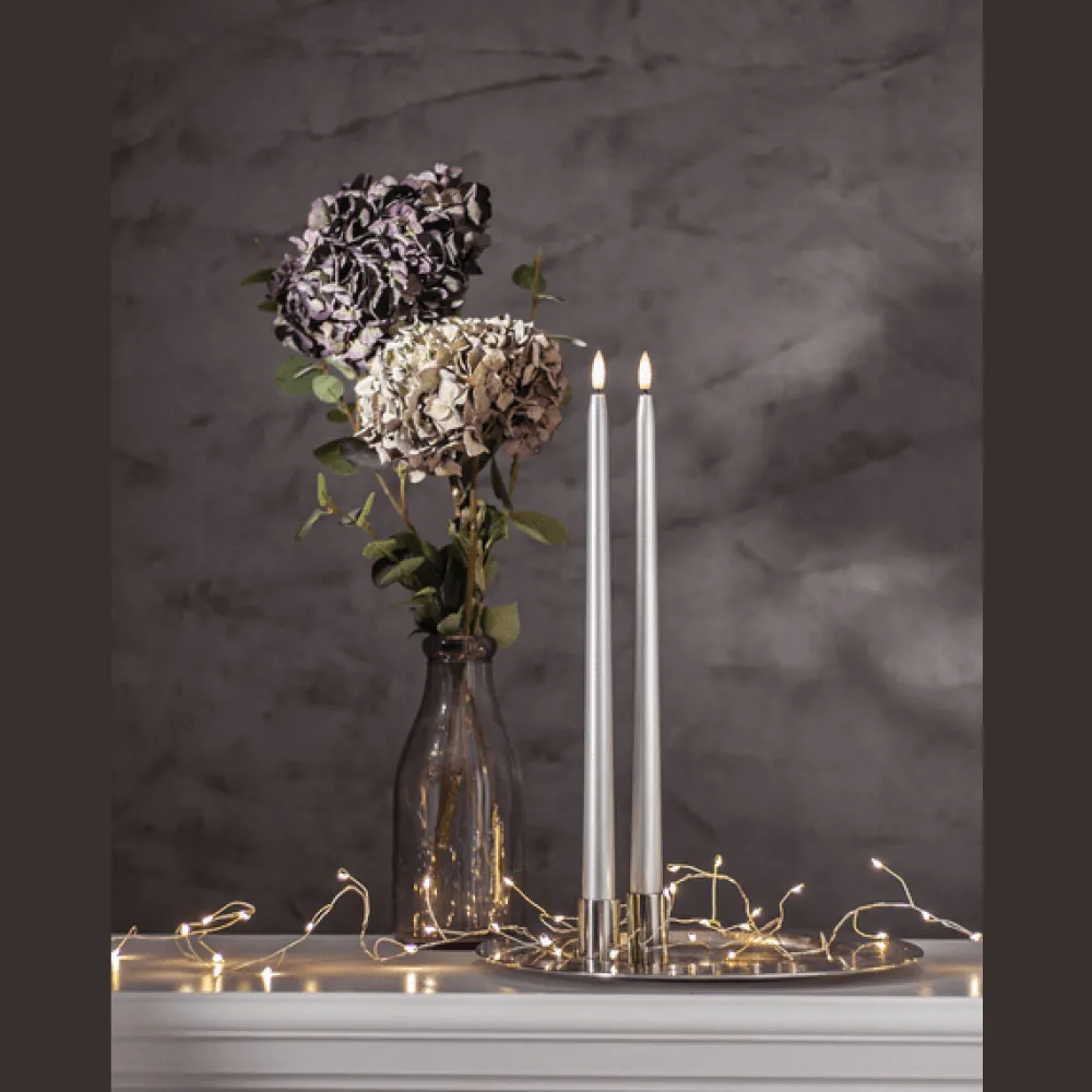 Online Star Trading LED Antikljus Flamme Metal 40cm