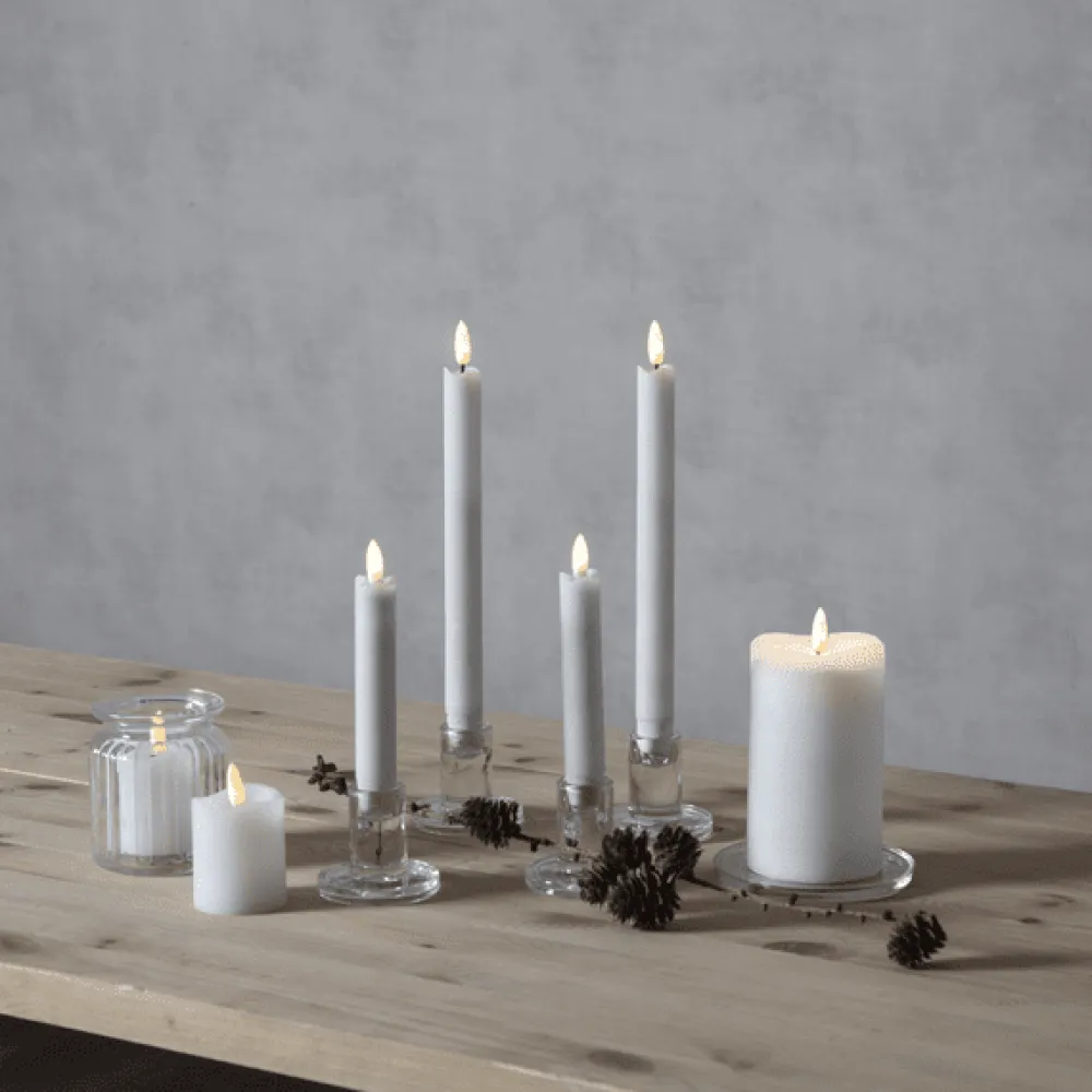 Clearance Star Trading LED Blockljus Flamme Vit