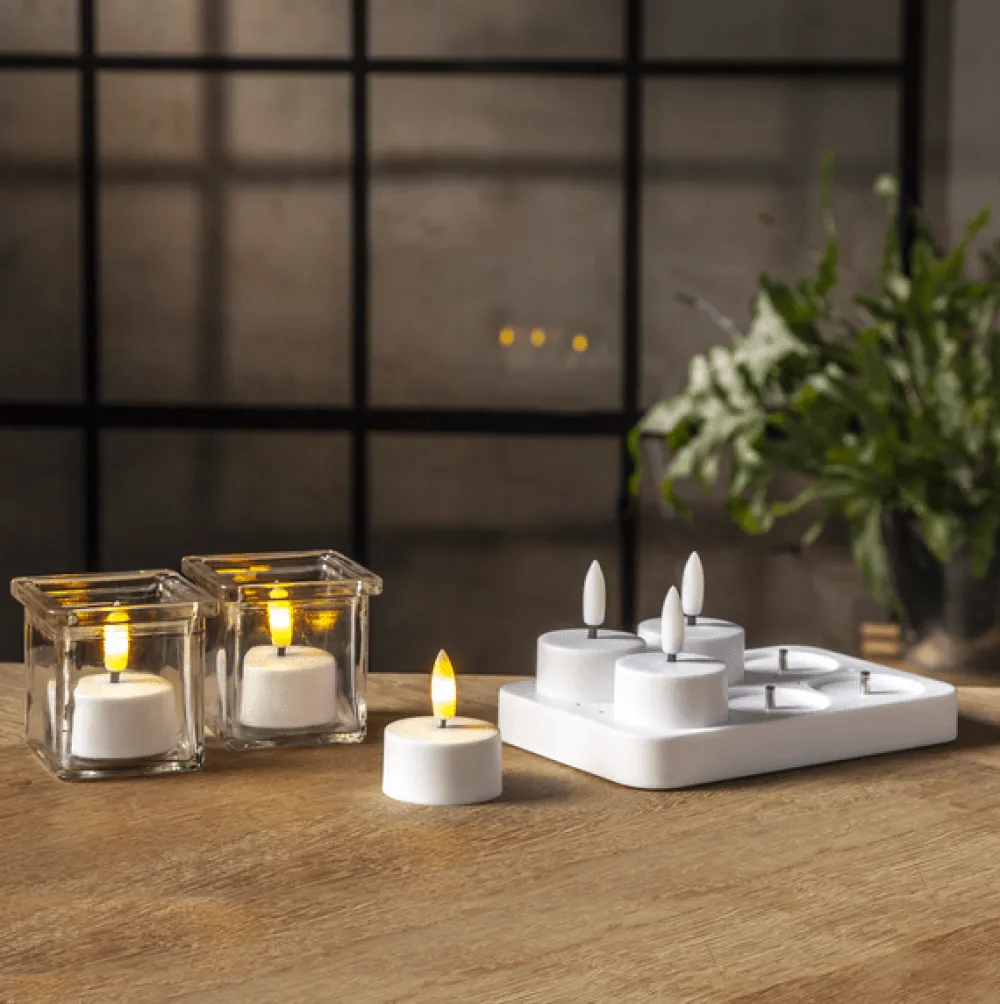 Outlet Star Trading LED Värmeljus 6-pack Flamme Charge Set Vit