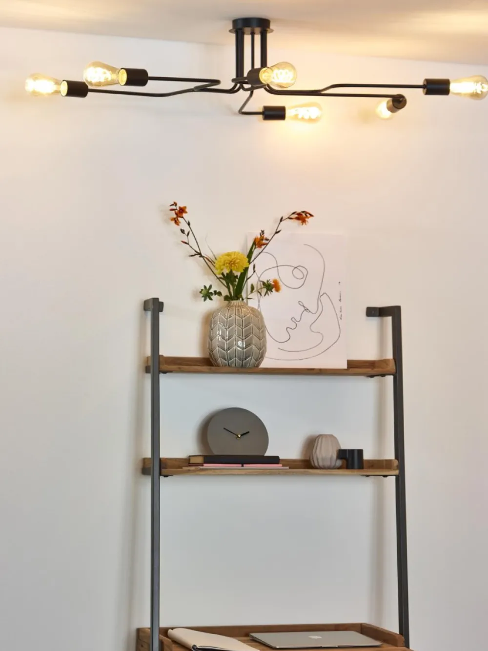 Hot Lucide Lester 100cm plafond Svart