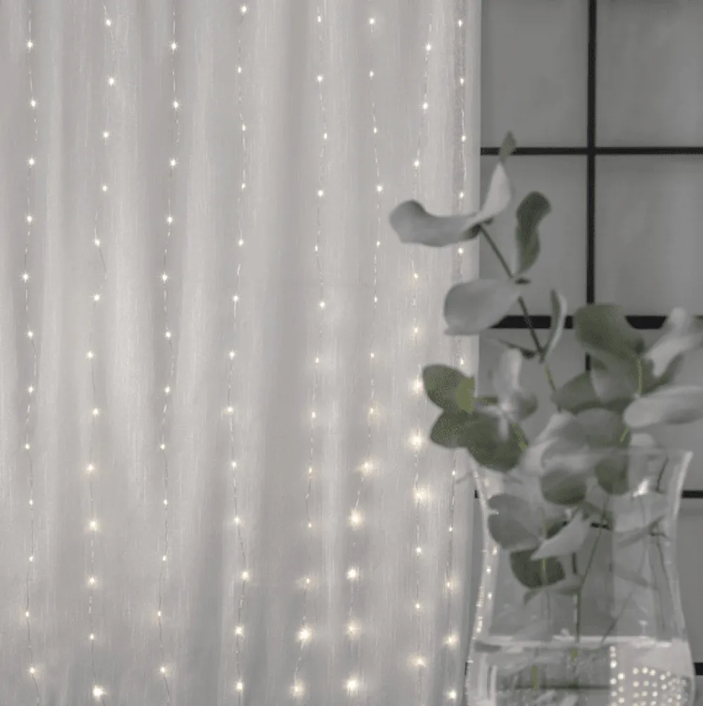 Star Trading Ljusgardin Dew Drop 2m Silver