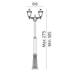 Hot Norlys London 275cm stolpe Svart