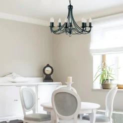 Outlet Searchlight Maypole Ø60 taklampa Svart
