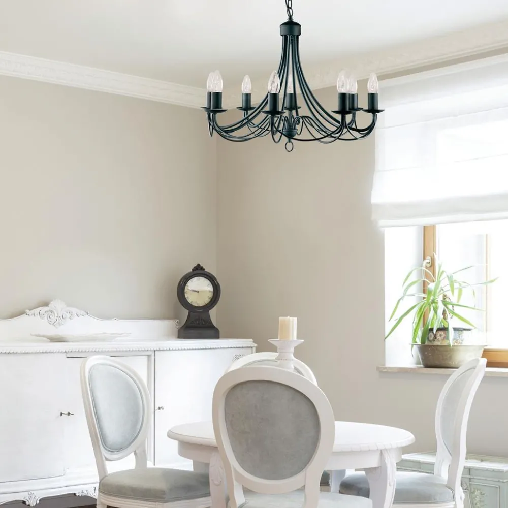Outlet Searchlight Maypole Ø60 taklampa Svart