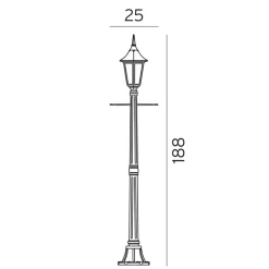 Hot Norlys Milano 188cm stolpe Svart