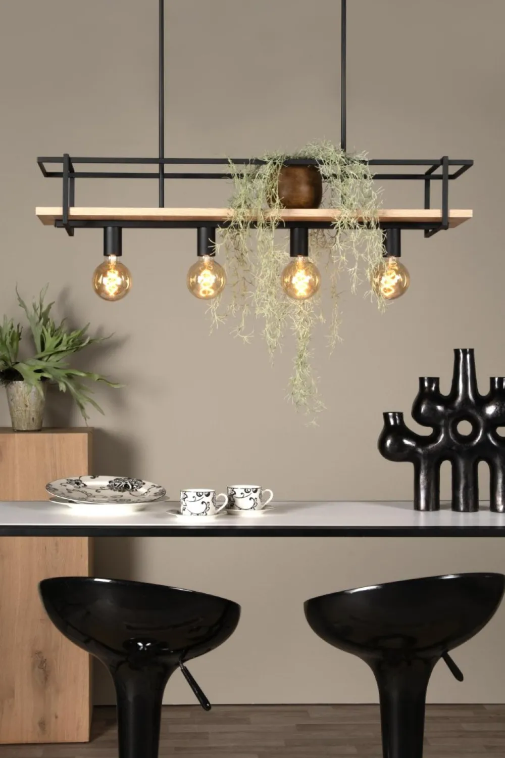 Discount Lucide Milonga 100cm taklampa Svart
