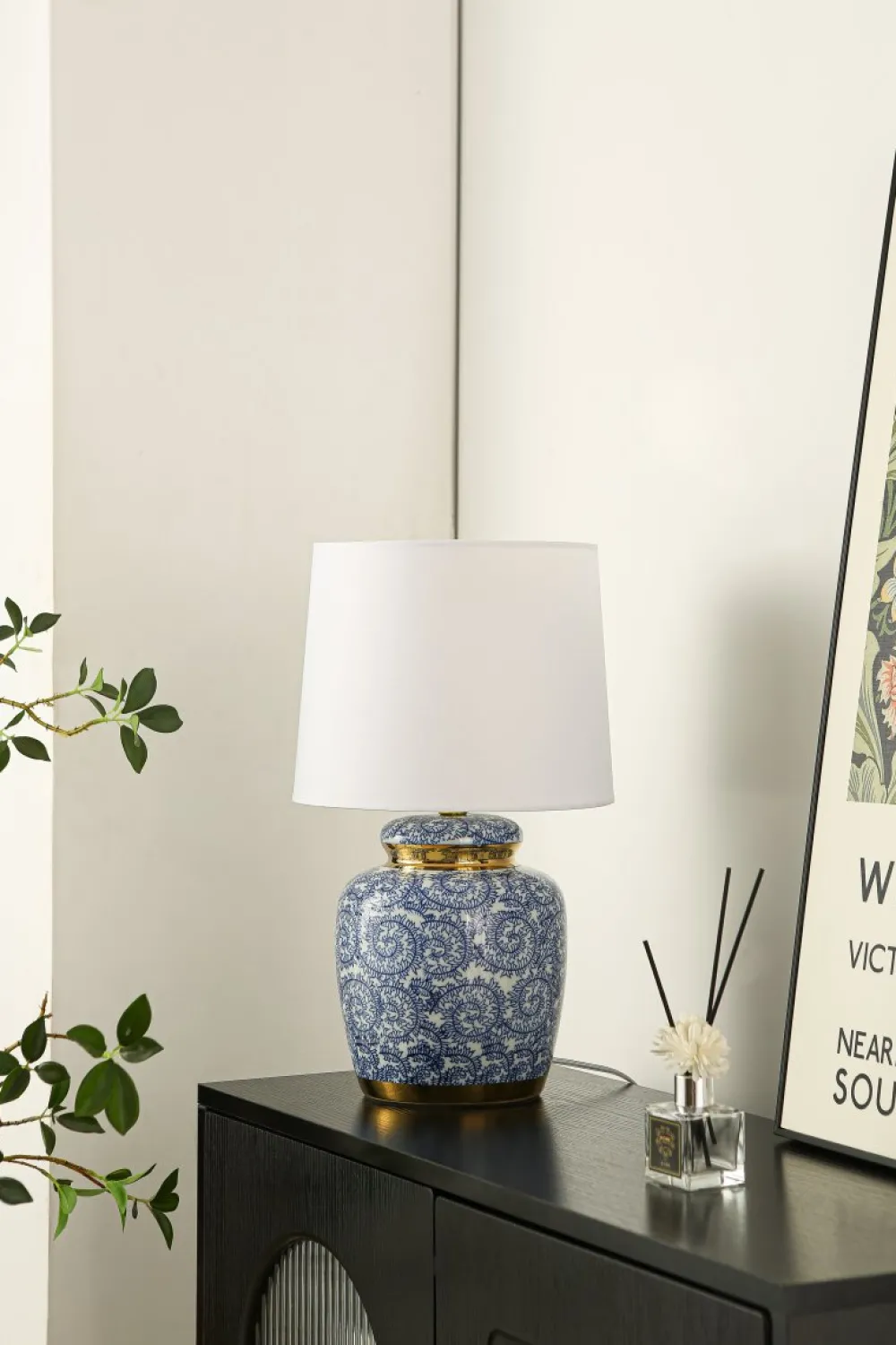 Sale Lampan Mönsterås 43cm bordslampa Blå