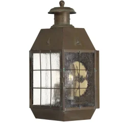 Best Elstead Lighting Nantucket 42cm utelampa Antikmässing
