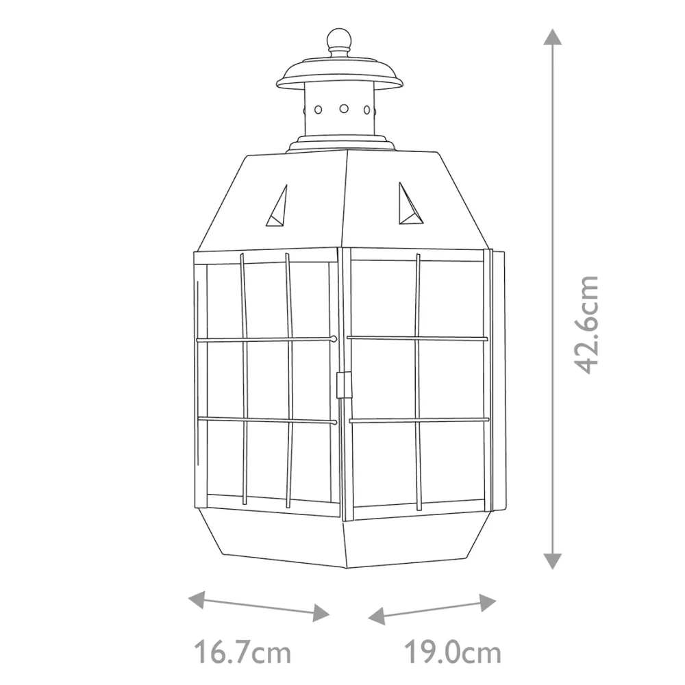 Best Elstead Lighting Nantucket 42cm utelampa Antikmässing