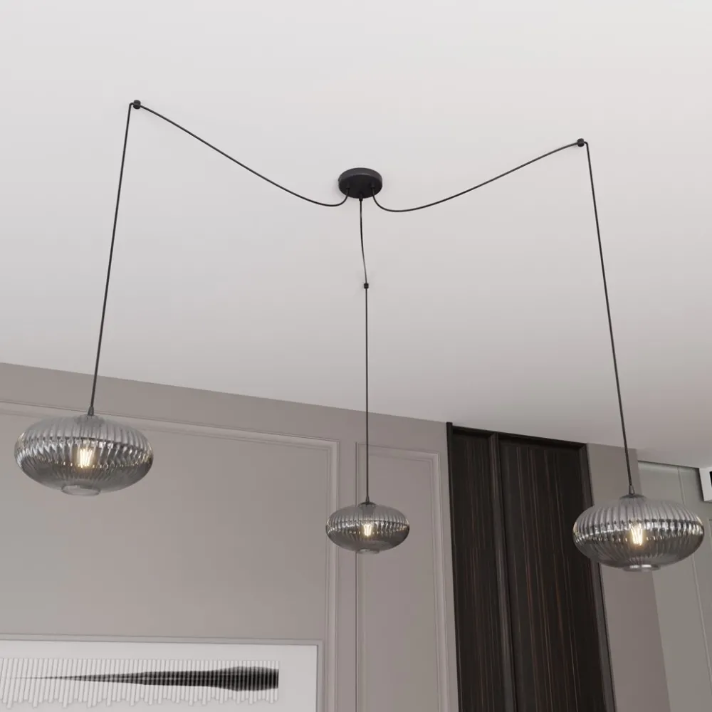 Online Emibig Lighting Origo 3xØ30 taklampa Rökfärgad