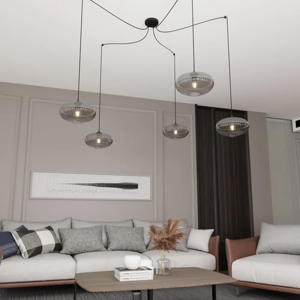 Online Emibig Lighting Origo 5xØ30 taklampa Rökfärgad