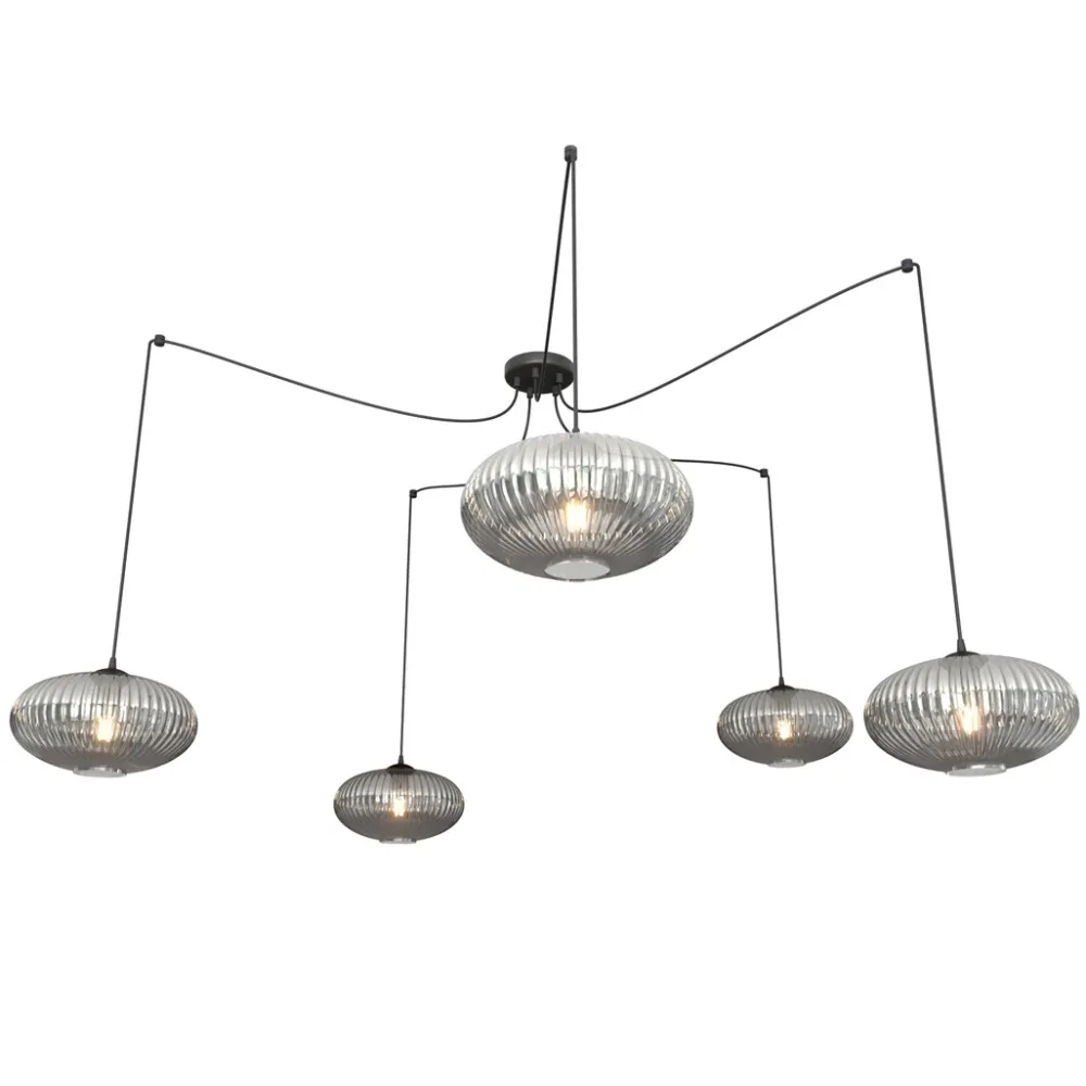 Online Emibig Lighting Origo 5xØ30 taklampa Rökfärgad