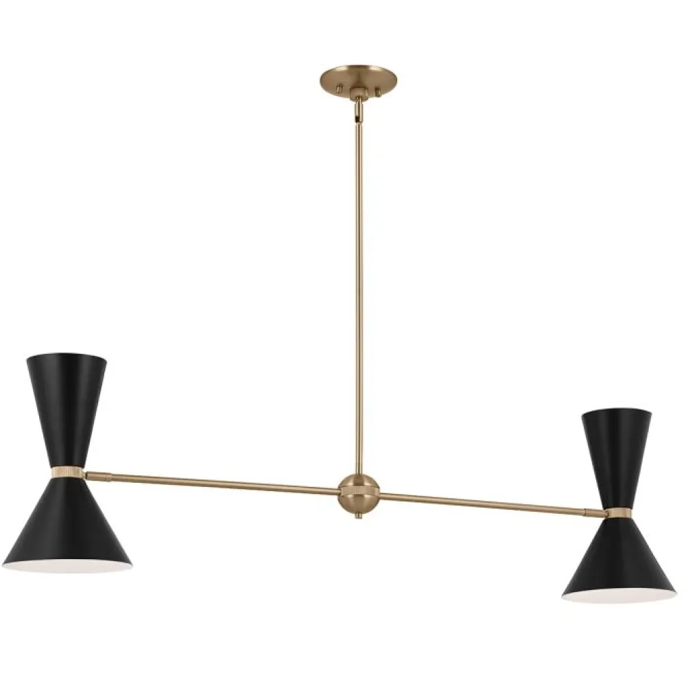 Outlet Elstead Lighting Phix 130cm taklampa Svart/brons