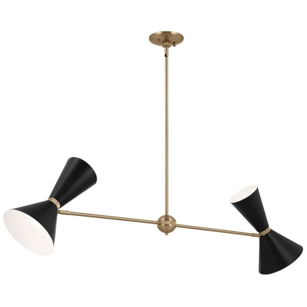 Outlet Elstead Lighting Phix 130cm taklampa Svart/brons