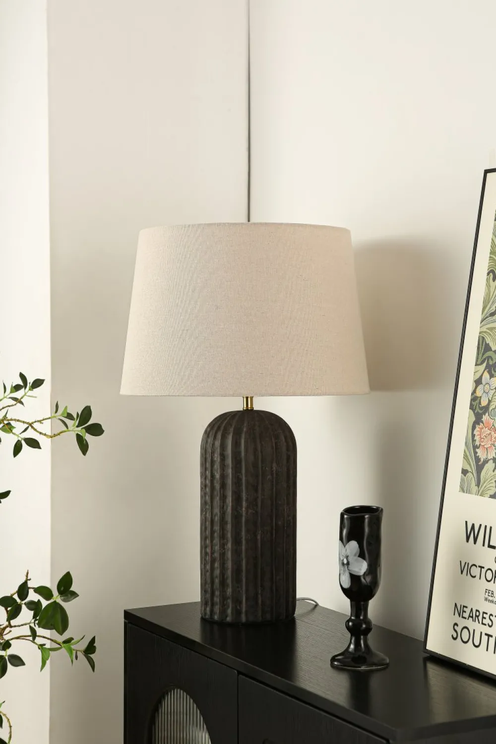 Sale Nordic Lighting Porto 63cm bordslampa Svart/beige