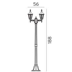 Hot Norlys Rimini 188cm stolpe Svart