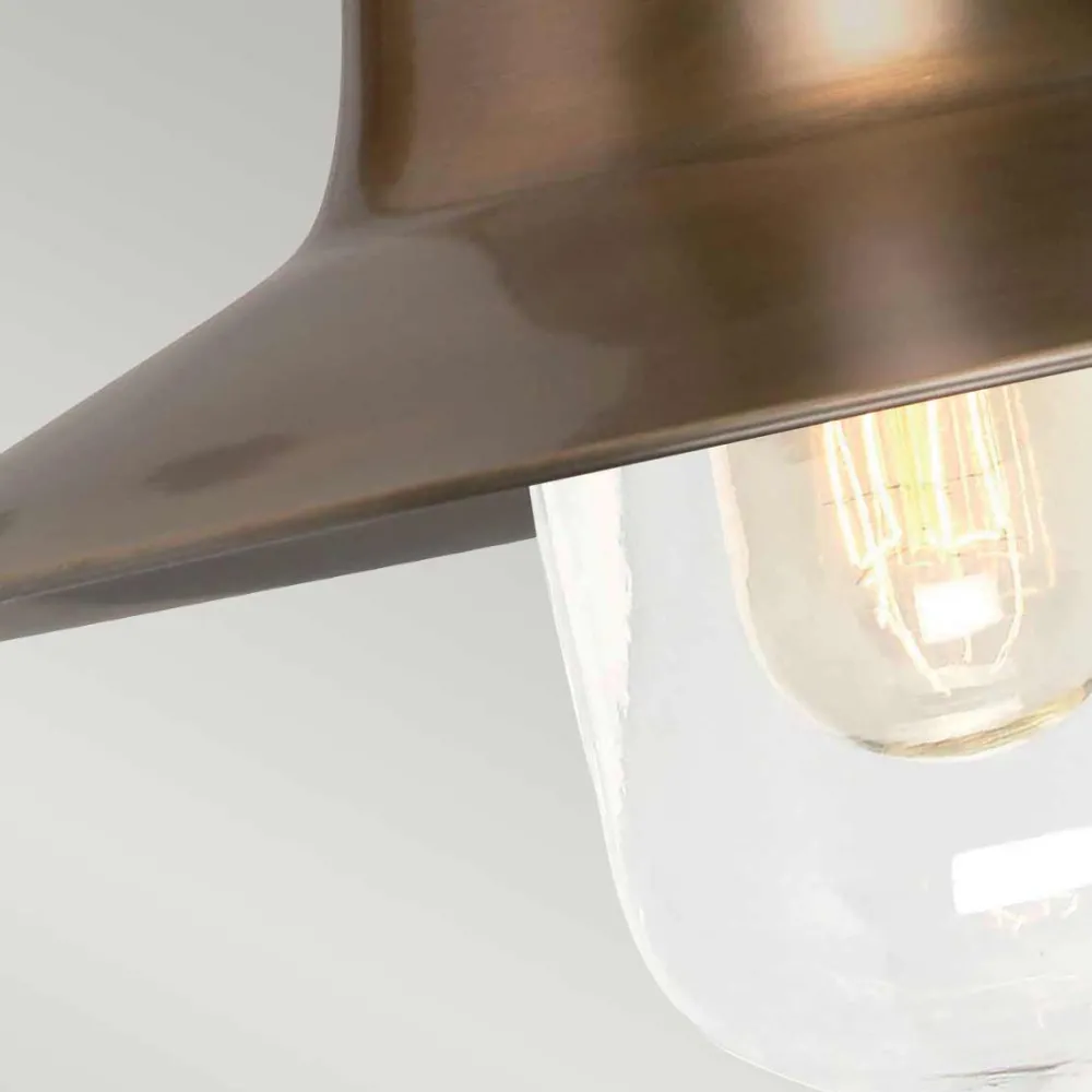 Hot Elstead Lighting Sheldon utelampa Antik mässing