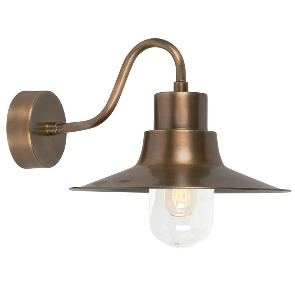 Hot Elstead Lighting Sheldon utelampa Antik mässing