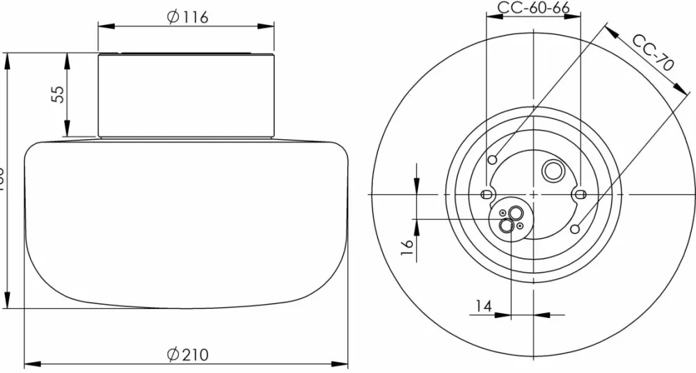 Hot Ifö electric Solenne 210/165 badrumslampa