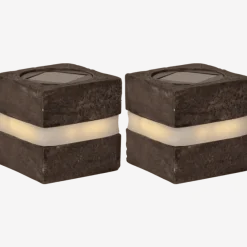 Star Trading Stonecube 2-pack solcellslampa Grå