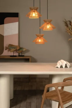 Outlet Lucide Tasman Ø60 taklampa Natur