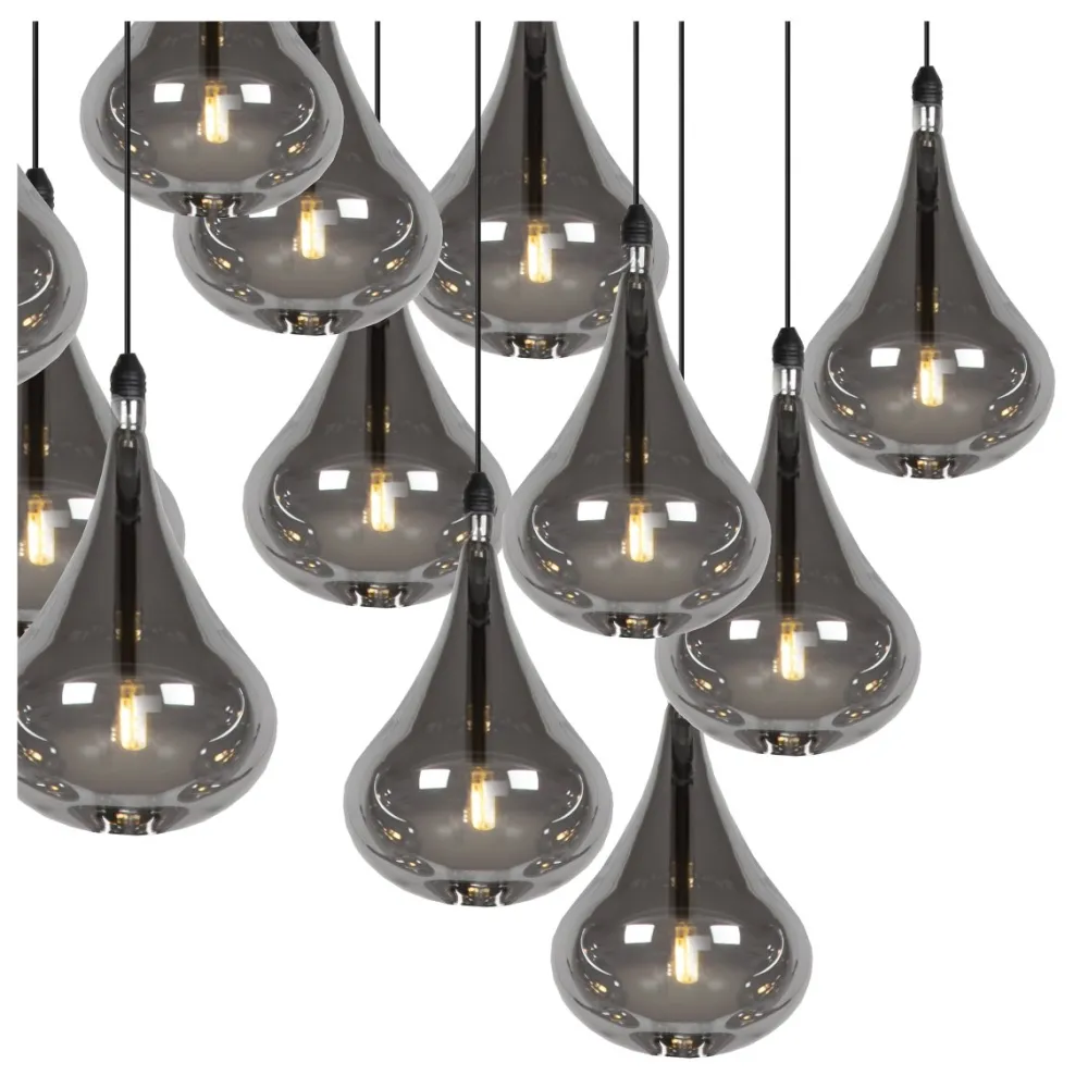 New Lucide Tears 102cm taklampa Rökfärgad
