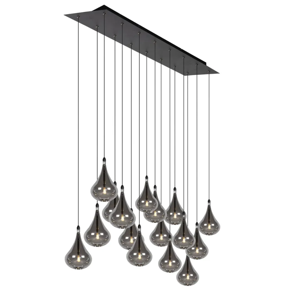 New Lucide Tears 102cm taklampa Rökfärgad