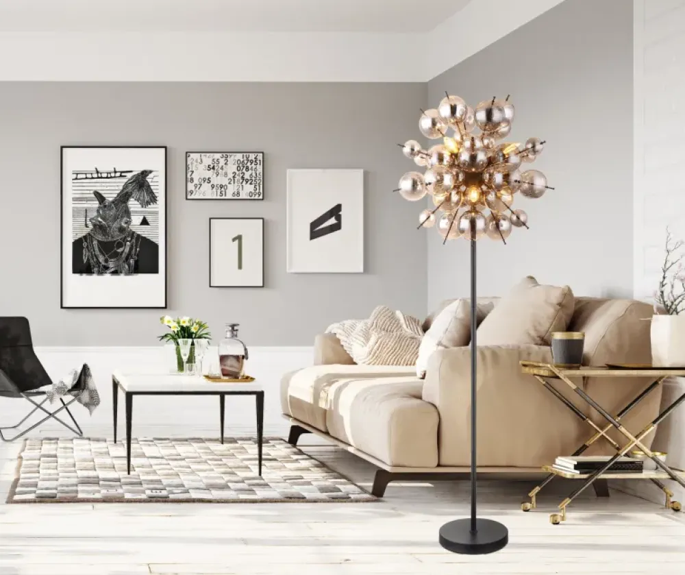 Outlet Globo Lighting Timo golvlampa Svart