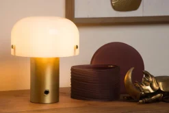 New Lucide Timon 20cm bordslampa Mattguld/mässing