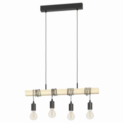 Outlet Eglo Townshend 70cm taklampa Trä