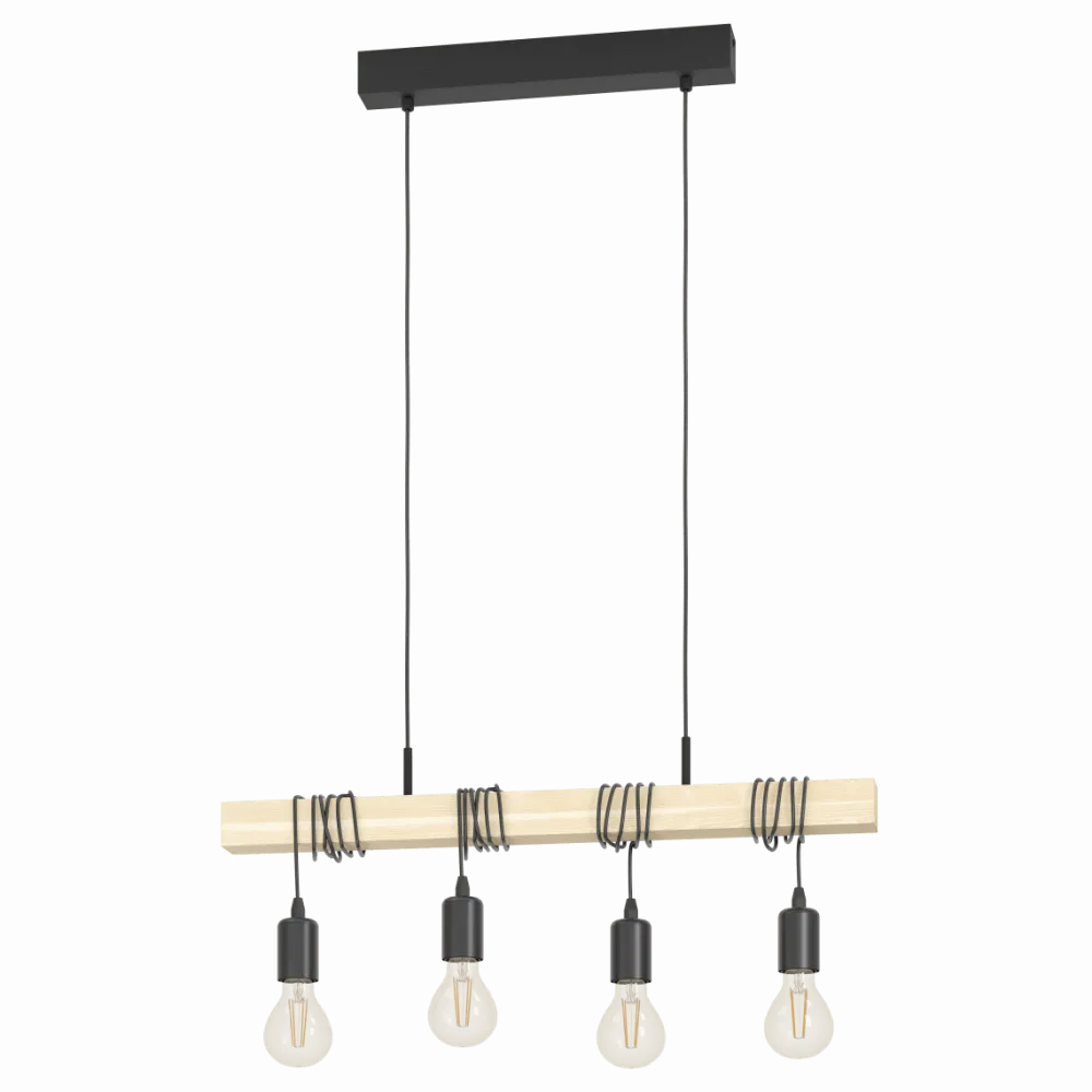 Outlet Eglo Townshend 70cm taklampa Trä