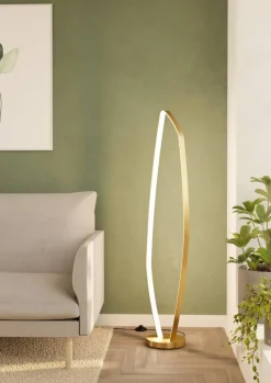 Sale Eglo Vallerosa golvlampa Borstad mässing