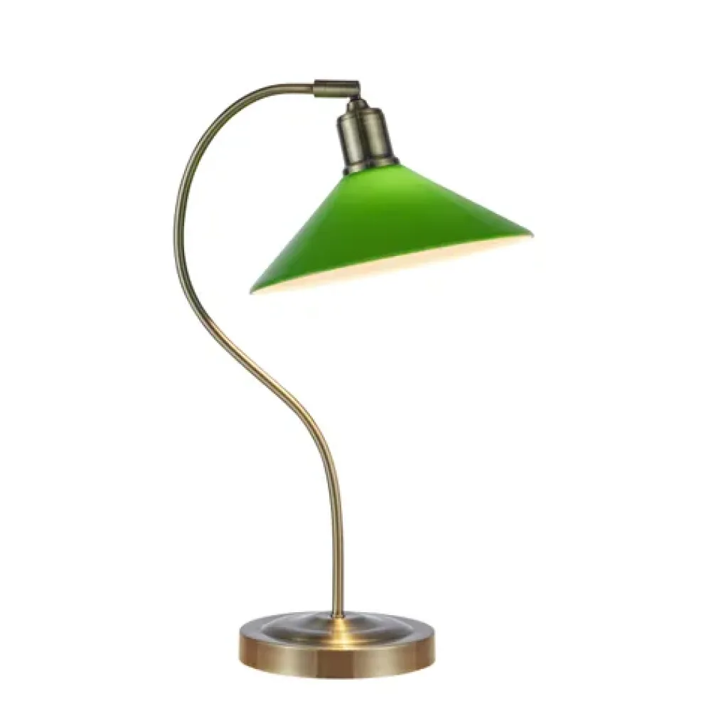New Markslöjd Vela 50cm skrivbordslampa Mässing/grön