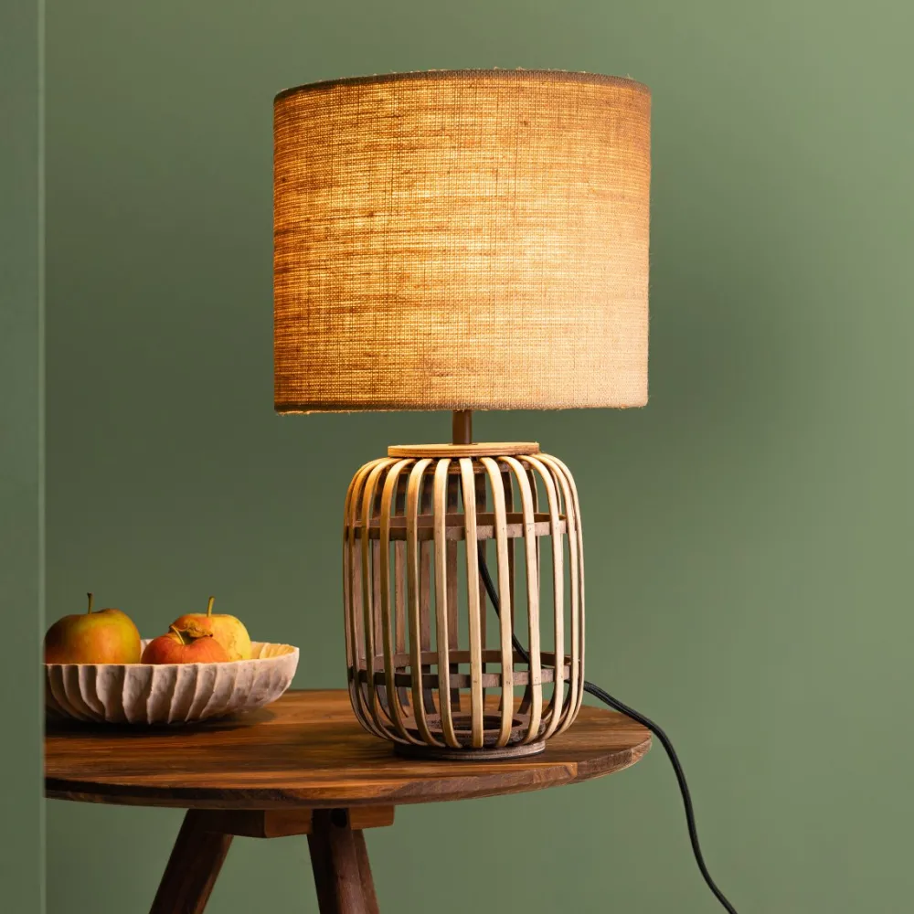 Outlet Brilliant Woodrow 43cm bordslampa Natur