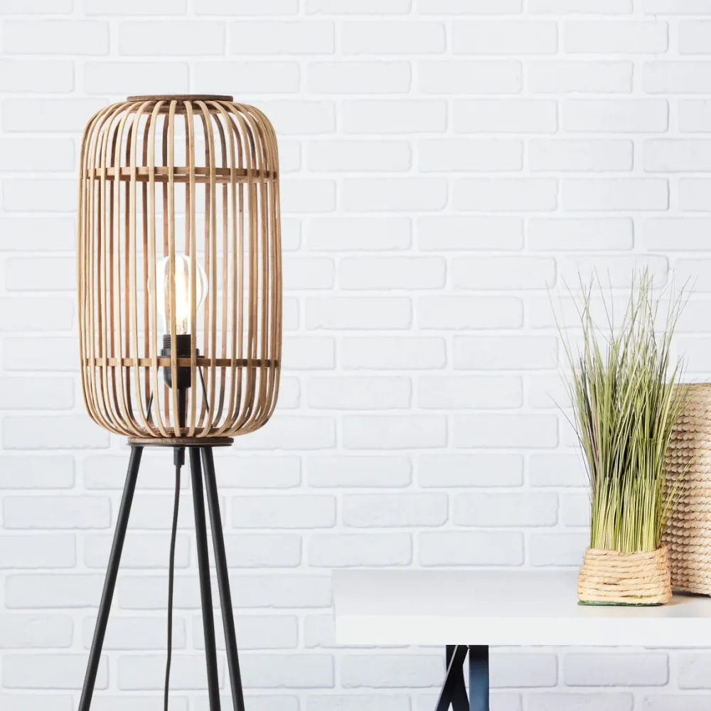 Clearance Brilliant Woodrow golvlampa Natur